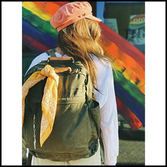 Vintage Canvas Backpack Daypack Retro Rucksack Adjustable Padded Straps main image 4